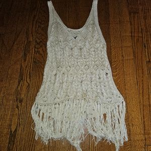 Cream colored knitted tank